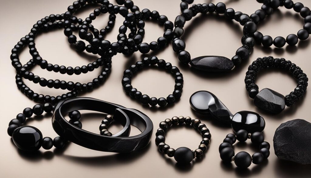 différentes formes de bracelet obsidienne noire